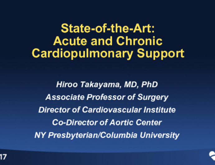 State-of-the-Art: Acute and Chronic Cardiopulmonary Support