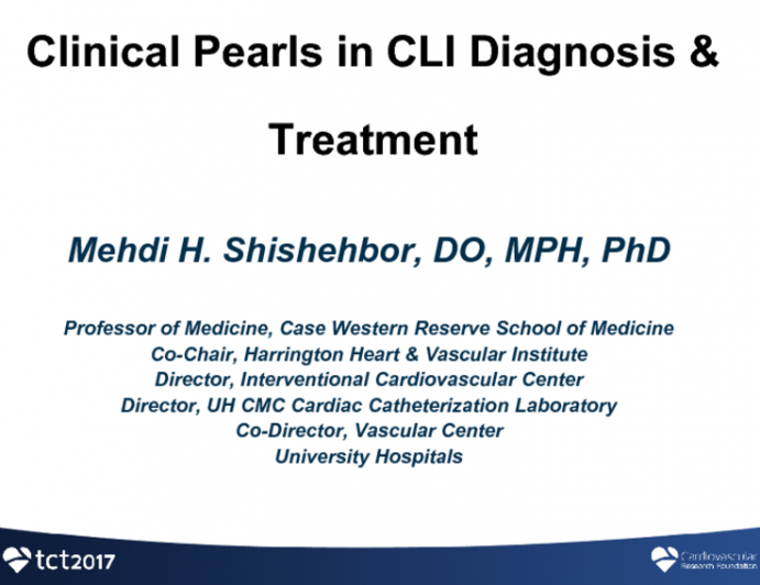 Clinical Pearls in: CLI Diagnosis and Treatment