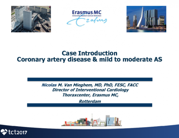 Case Introduction: A Patient With a Complex Distal Left Main Stenosis Case and Mild to Moderate Aortic Stenosis