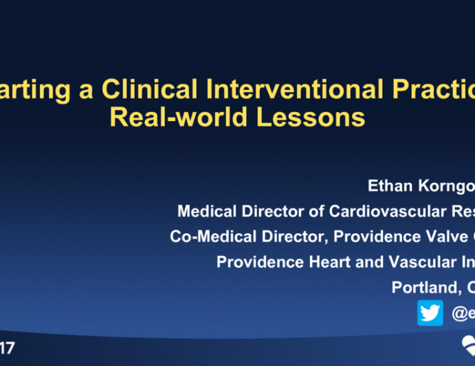 Starting a Clinical Interventional Practice: Real-world Lessons