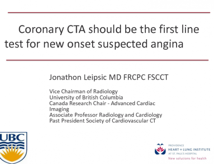 The Role of CT As the First Line Test for New Onset Chest Pain