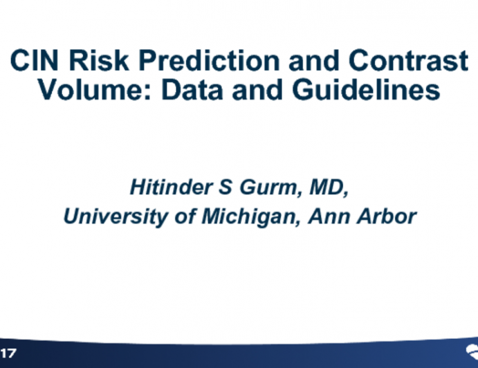 CIN Risk Prediction and Contrast Volume: Data and Guidelines
