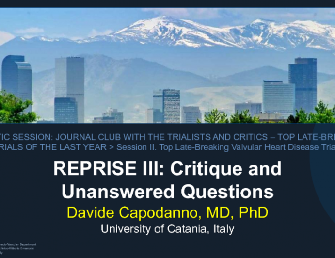 REPRISE III: Critique and Unanswered Questions