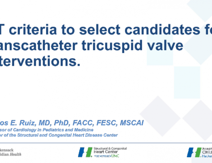 CT Criteria to Select Candidates for Transcatheter Tricuspid Valve Interventions