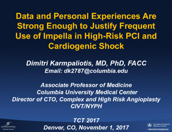 Flash Debate: Registry Data and Personal Experiences Are Strong Enough to Justify Frequent Use of IMPELLA in High-Risk PCI and Cardiogenic Shock!