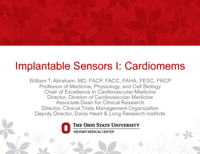 Implantable Sensors I: Cardiomems