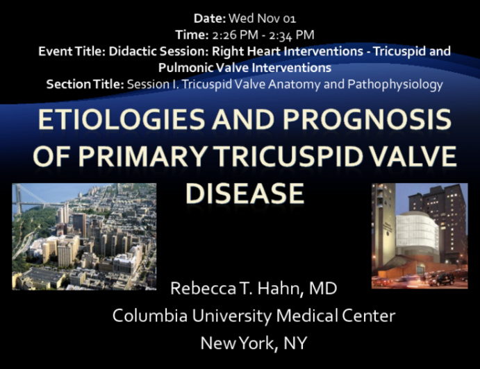Etiologies and Prognosis of Primary Tricuspid Valve Disease