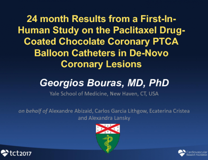 24-month Results From a First-In-Human Data on the Paclitaxel Drug Coated Chocolate Coronary PTCA Balloon Catheters in De-Novo Coronary Lesions