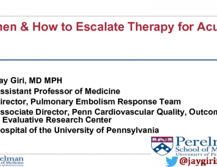 Beyond Heparin: When and How to Escalate Therapy for Acute PE (Lytics, Catheter-Based, Surgery)