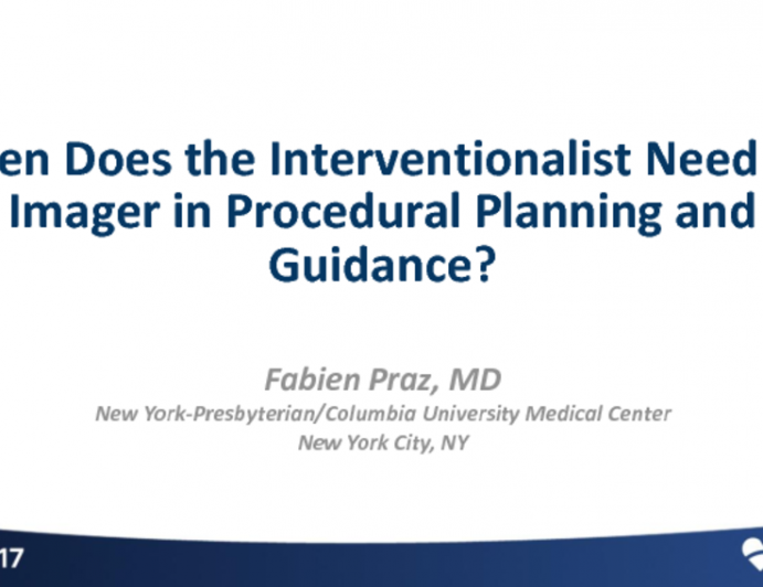 When Does the Interventionalist Need the Imager in Procedural Planning and Guidance?