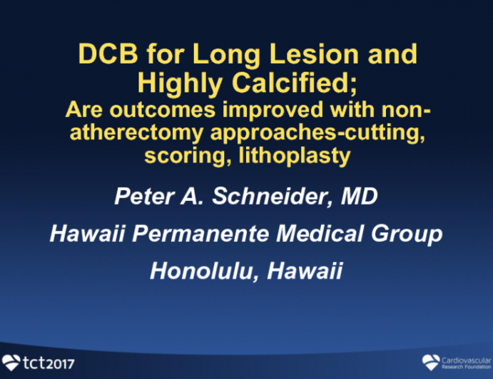 DCB for Long Lesions and Highly Calcified Vessels II: Are Outcomes Improved With Non-Atherectomy Approaches (Scoring, Cutting, Lithoplasty, and More)