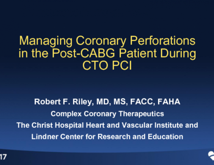 Managing Perforations III: The Post CABG Patient