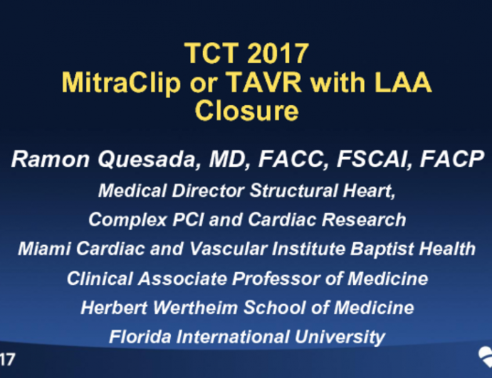MitraClip or TAVR With Left Atrial Appendage Closure