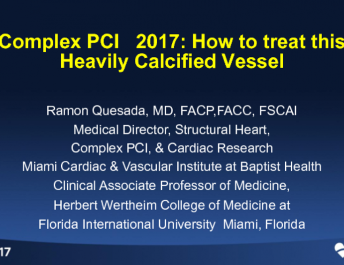 Case Presentation (With Discussion): How to Treat This Heavily Calcified Vessel?