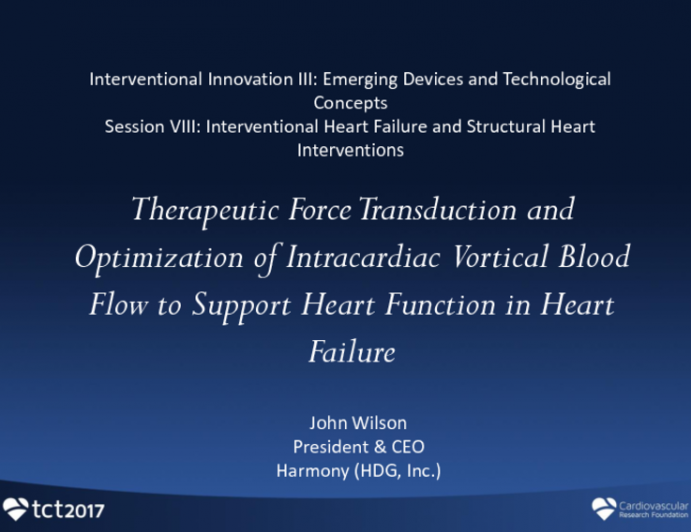Therapeutic Force Transduction and Optimization of Intra-cardiac Blood Flow to Support Heart Function in Heart Failure Patients