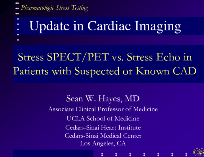 Stress SPECT/PET vs. Stress Echo in Patients with Suspected or Known CAD