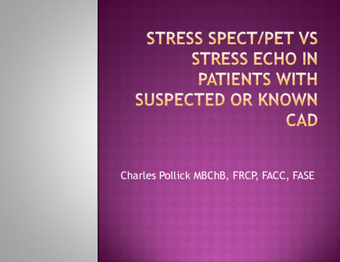 Stress SPECT/PET vs. Stress ECHO 