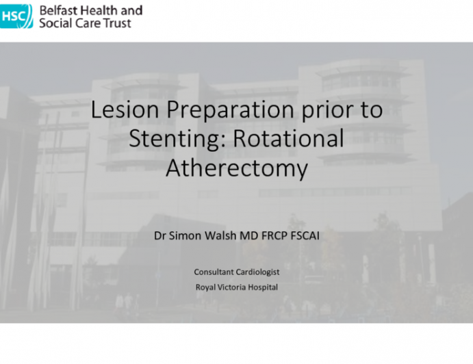 Lesion Preparation Prior To Stenting: Rotational Atherectomy