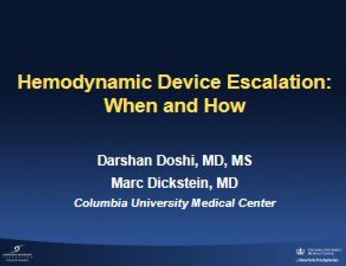 Hemodynamic Device Escalation: When and How