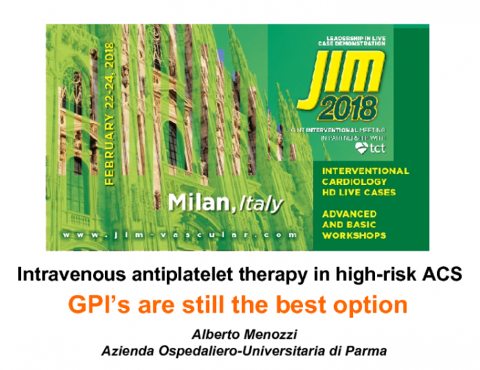 Intravenous antiplatelet therapy in high-risk ACS