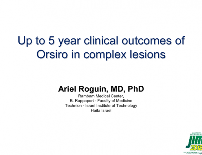 Up to 5 year Clinical Outcomes of Orsiro in Complex Lesions