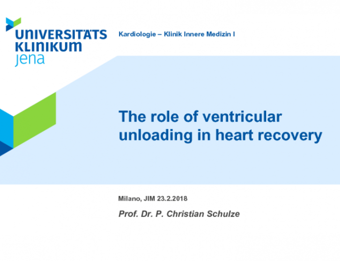 The role of ventricular unloading in heart recovery