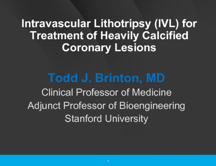 Intravascular Lithotripsy (IVL) for Treatment of Heavily Calcified Coronary Lesions