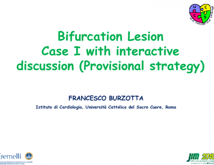 Bifurcation Lesion Case I with interactive discussion (Provisional strategy) 