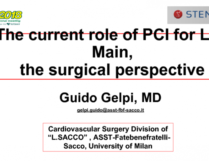 The current role of PCI for Left Main, the surgical perspective