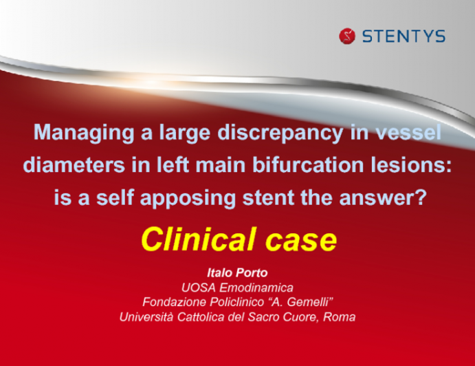 Managing a large discrepancy in vessel diameters in left main bifurcation lesions:  is a self apposing stent the answer?