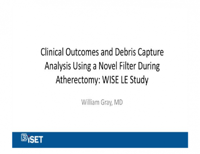 Clinical Outcomes and Debris Capture Analysis Using a Novel Filter During Atherectomy: WISE LE Study