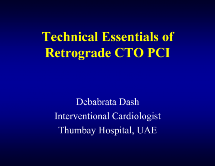 Technical Essentials of Retrograde CTO PCI