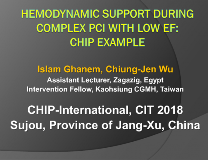 Hemodynamic Support During Complex PCI With Low EF: CHIP Example