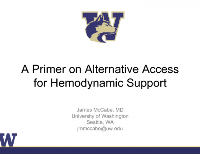  A Primer on Alternative Access for Hemodynamic Support 