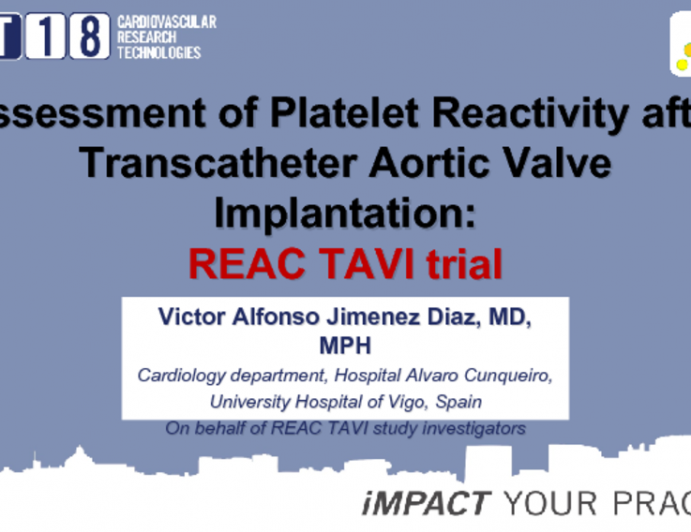 Assessment of Platelet Reactivity after Transcatheter Aortic Valve Implantation: REAC TAVI trial
