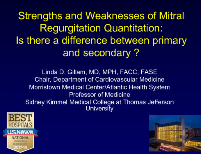 Strengths and Weaknesses of Mitral Regurgitation Quantitation: Is there a difference between primary and secondary?