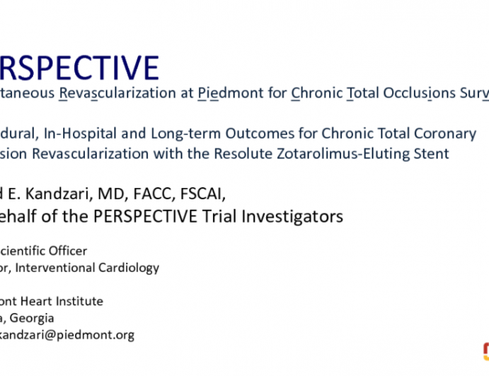 PERSPECTIVE Trial:  Percutaneous Revascularization at Piedmont for Chronic Total Occlusions Survey