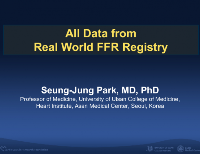 All Data from  Real World FFR Registry  