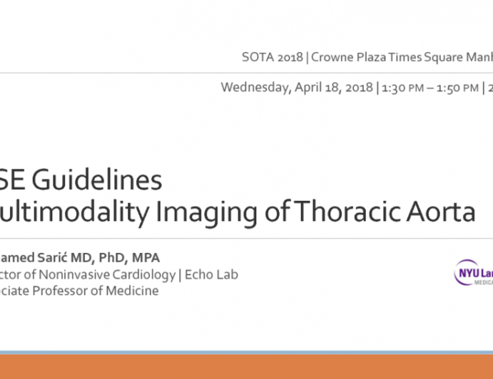 ASE Guidelines Multimodality Imaging of Thoracic Aorta