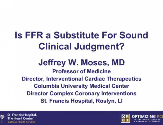 Is FFR a Substitute For Sound Clinical Judgment?