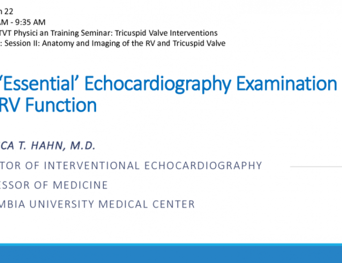 The ‘Essential' Echocardiography Examination of TR and RV Function