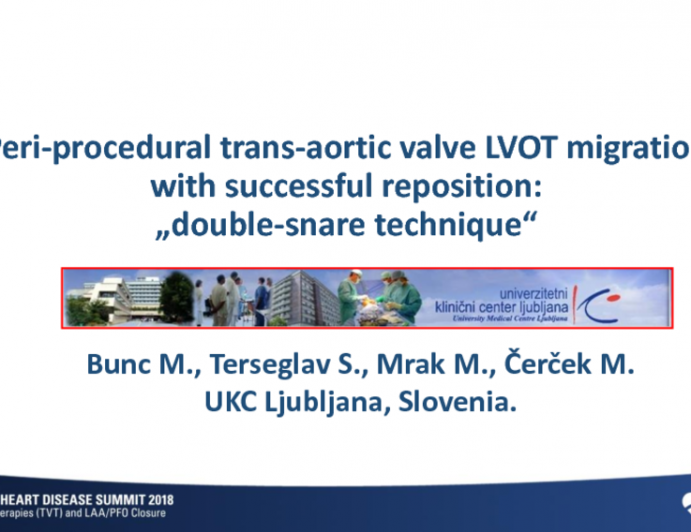 Periprocedural Transaortic Valve LVOT Migration With Successful Reposition: "The Double-Snare Technique“