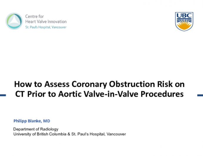 How to Screen for Risk of Coronary Obstruction Risk on CT Prior to Aortic Valve-in-Valve Procedures