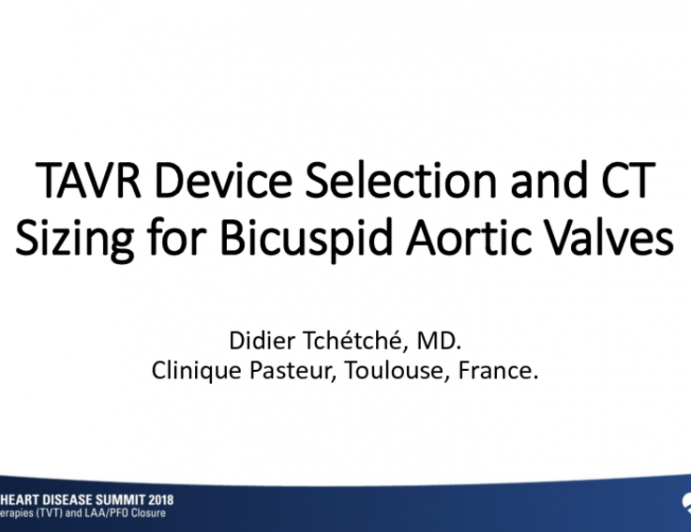 TAVR Device Selection and CT Sizing for Bicuspid Aortic Valves
