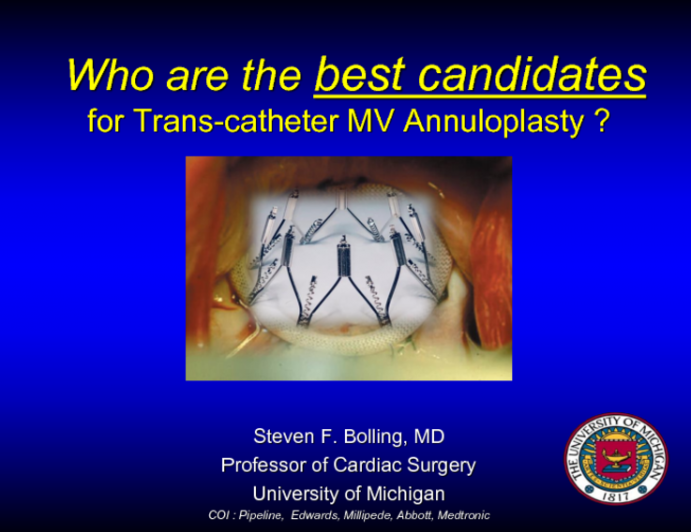 Who Are the Best Candidates for … Transcatheter Mitral Valve Annuloplasty (Anatomic and Clinical Factors)
