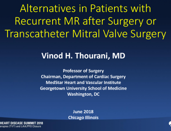 Clinical Management Alternatives in Patients With Recurrent MR (After Either Surgical or Transcatheter MV Repair)