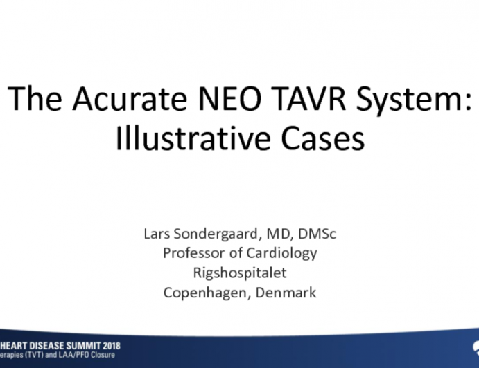 The ACCURATE NEO TAVR System: Illustrative Cases (Eg, Horizontal Aorta)