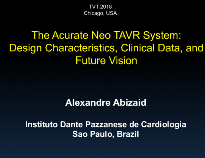 Program Update: The ACCURATE NEO TAVR System - Design Characteristics, Clinical Data, and Future Vision