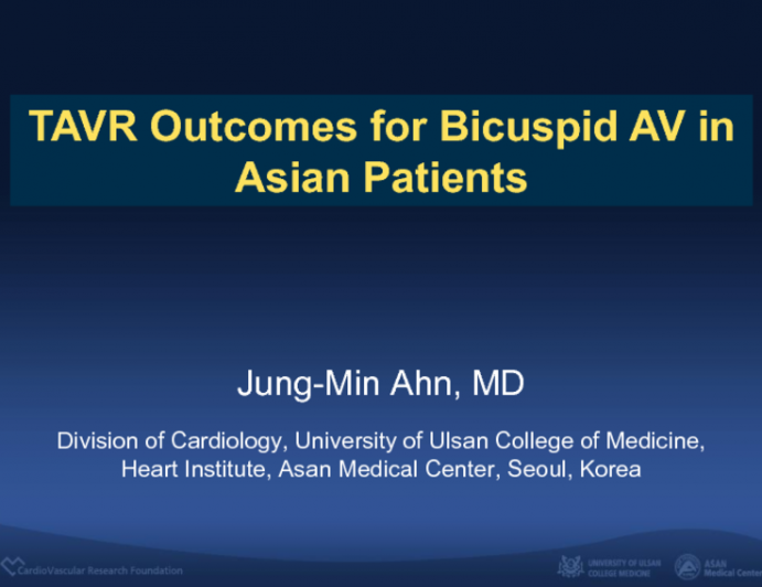 TAVR Outcomes for Bicuspid Aortic Valve Disease in Asian Patients
