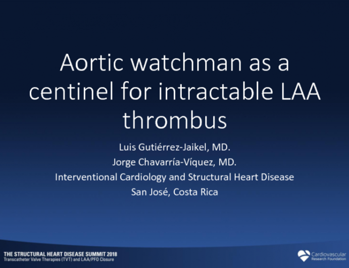 Aortic Watchman As Centinel for Thrombus Embolization in Patient With Recurrent Lower Gastrointestinal Bleeding and Refractory Thrombus in LAA